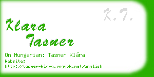klara tasner business card
