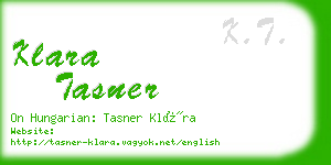 klara tasner business card